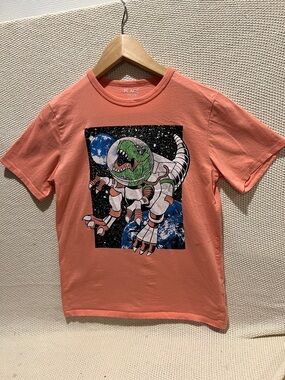The Children's Place Coral Dinosaur Space Tee Size